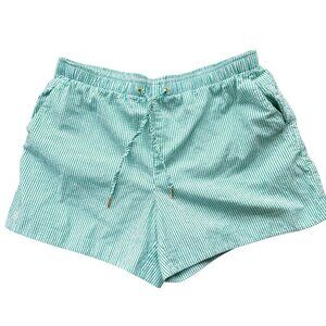 Lilly Pulitzer Shorts Green Stripe Boxer Style High Rise Cotton (XL) 2024